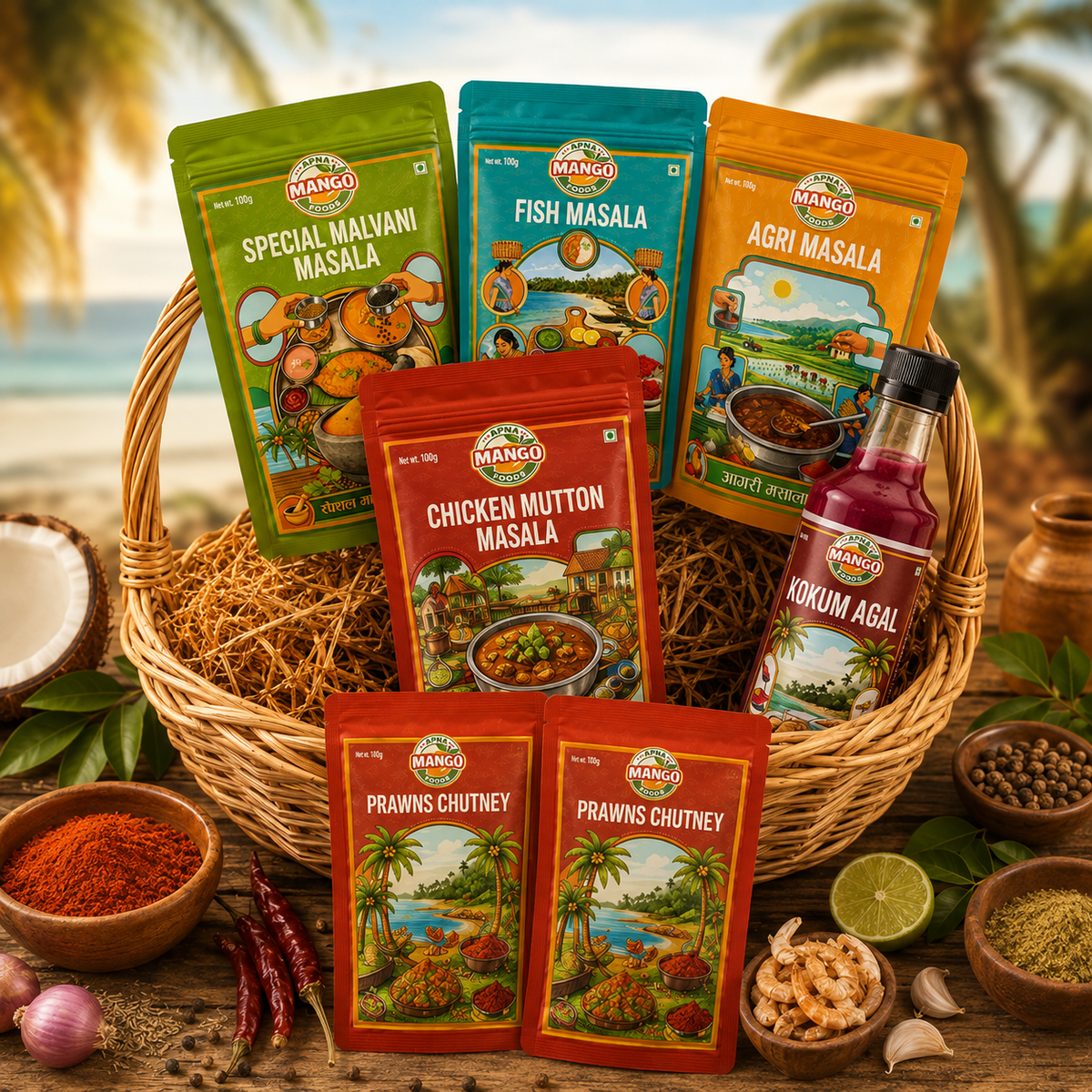 Konkan Special Masala Combo – 4 Masalas at Just ₹329 + 3 FREE Gifts