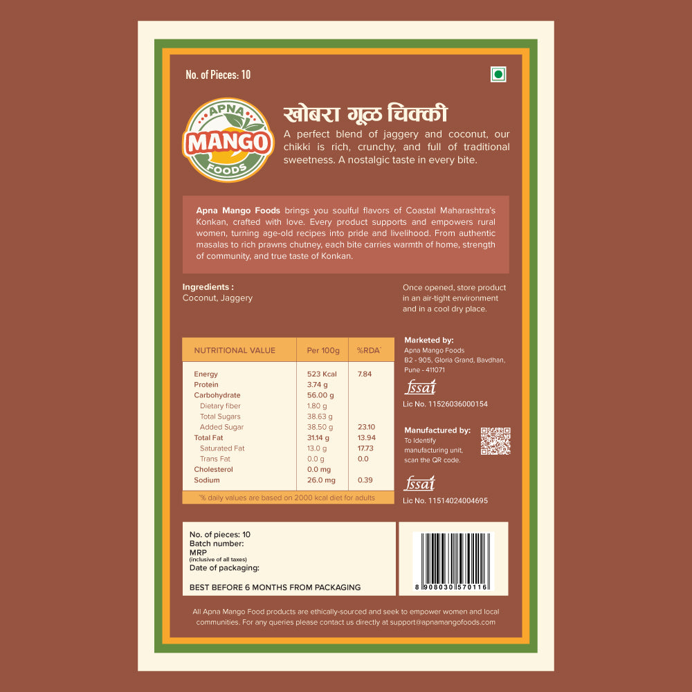 Coconut Jaggery Chikki